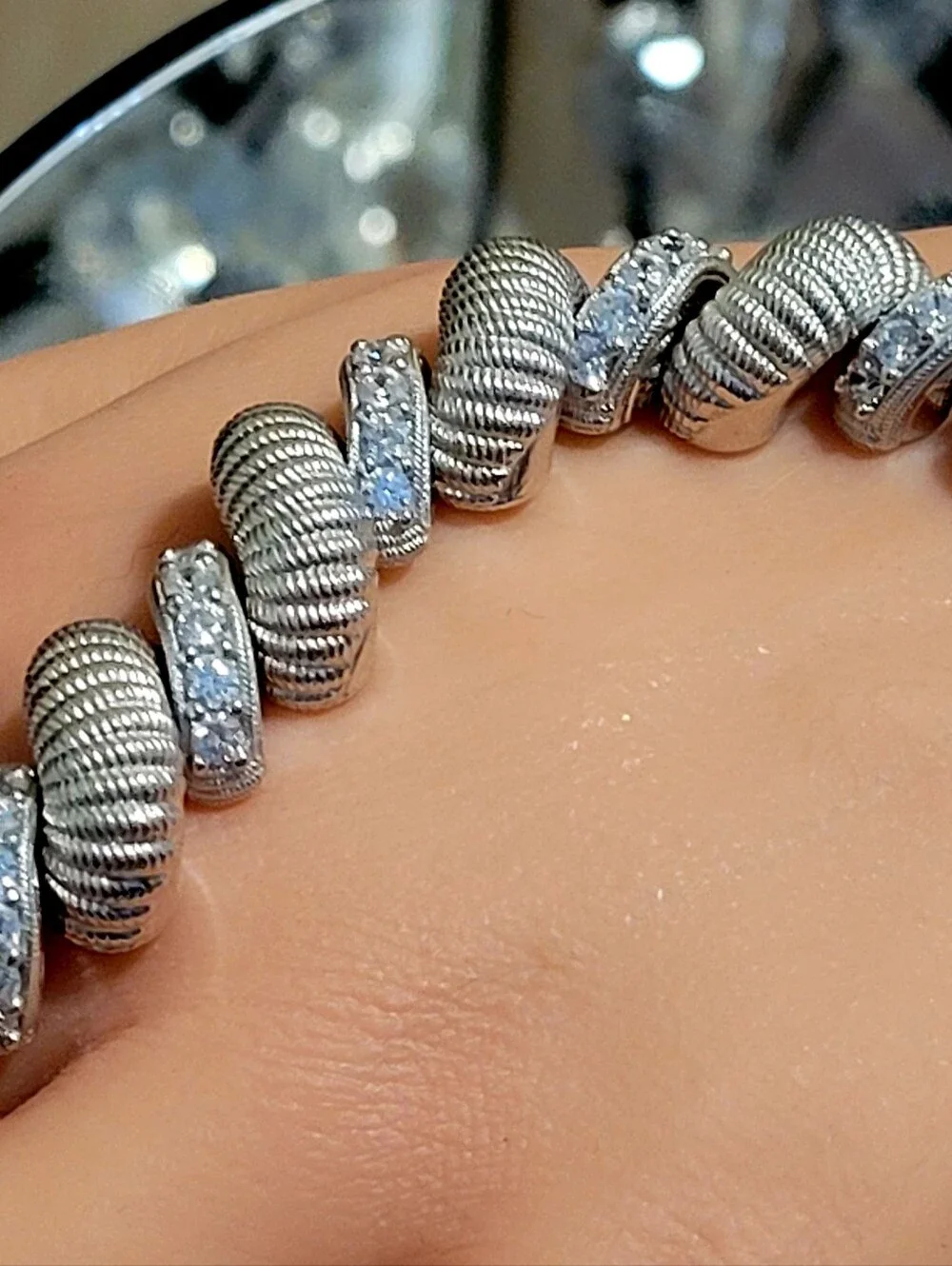 Judith Ripka Sterling Silver Diamonique San Marco Bracelet. Size 7. New